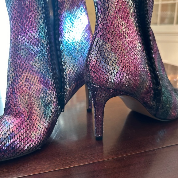 💜💚💙Size 6-BETSEY JOHNSON OMBRÉ Heeled Boots- Never Worn-Unique LIKE U!Shimmer - Picture 3 of 9